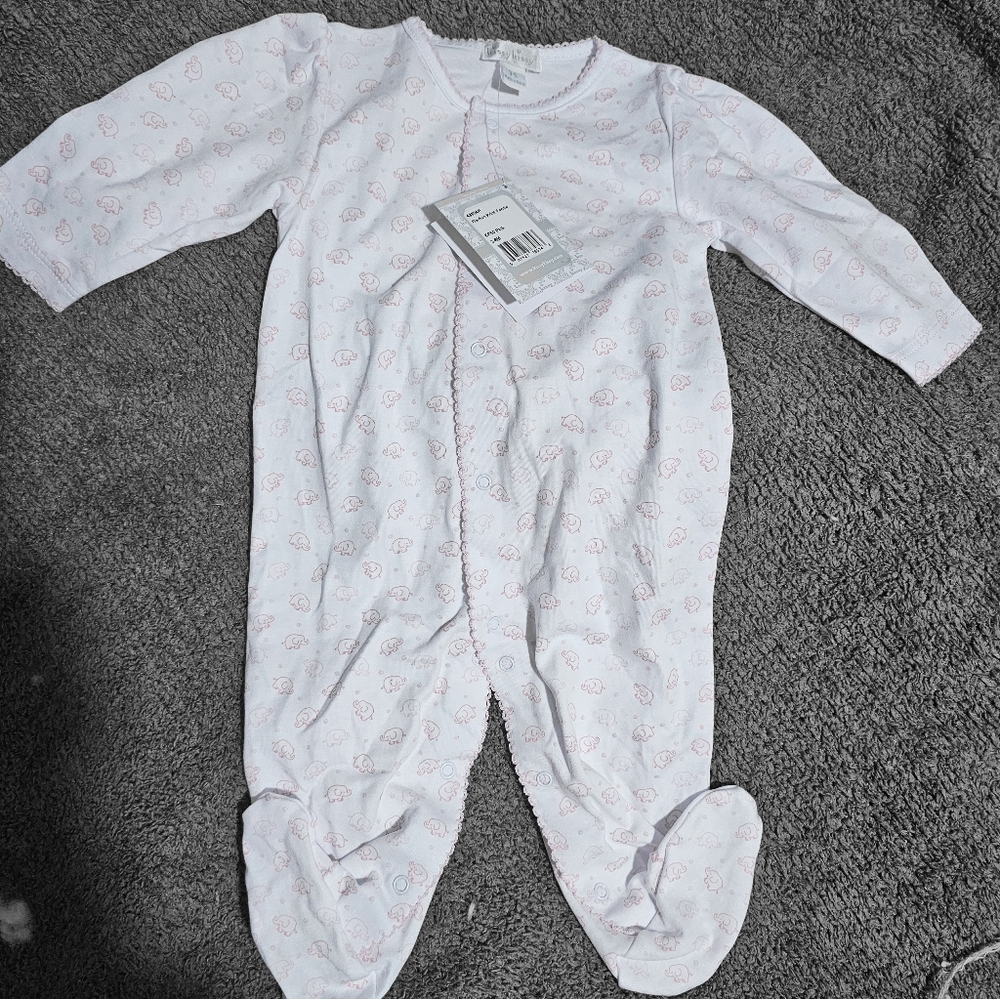 Kissy kissy ela fun pink footie nwt size 3-6mo